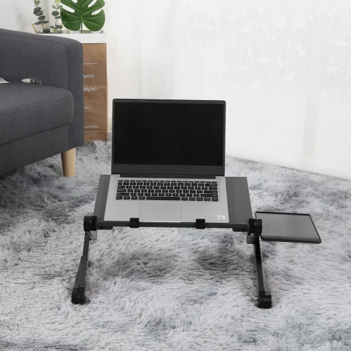Összecsukható laptop asztal, állvány egérpaddal fekete (laptop-desk-2-black) - 4