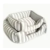 Kutyafekhely, kutyaágy, macska fekhely, macskaágy világos szürke színben M méret (PET-BED-STRIPED-GREY-M) thumbnail