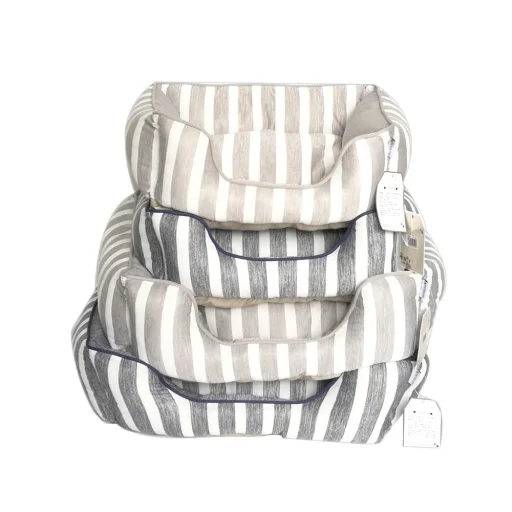 Kutyafekhely, kutyaágy, macska fekhely, macskaágy szürke színben S méret (PET-BED-STRIPED-GREY-S) - 2