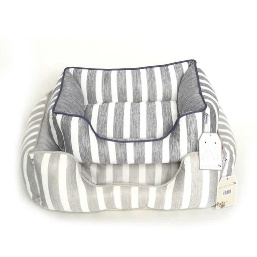 Kutyafekhely, kutyaágy, macska fekhely, macskaágy szürke színben S méret (PET-BED-STRIPED-GREY-S) - 5