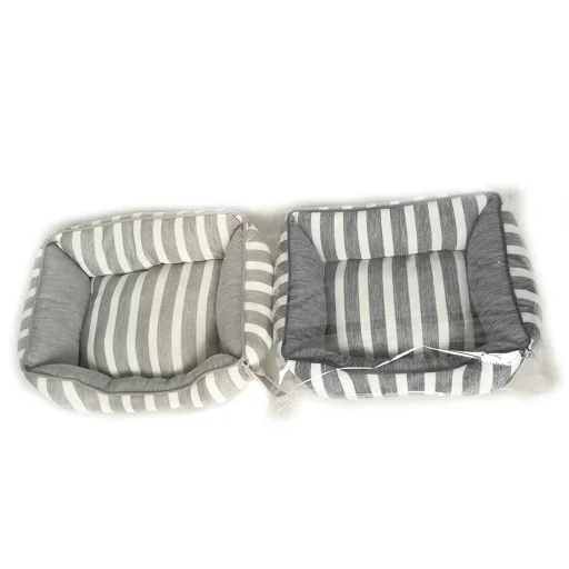 Kutyafekhely, kutyaágy, macska fekhely, macskaágy szürke színben S méret (PET-BED-STRIPED-GREY-S) - 7