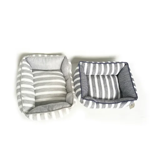 Kutyafekhely, kutyaágy, macska fekhely, macskaágy világos szürke színben S méret (PET-BED-STRIPED-GREY-S) - 8