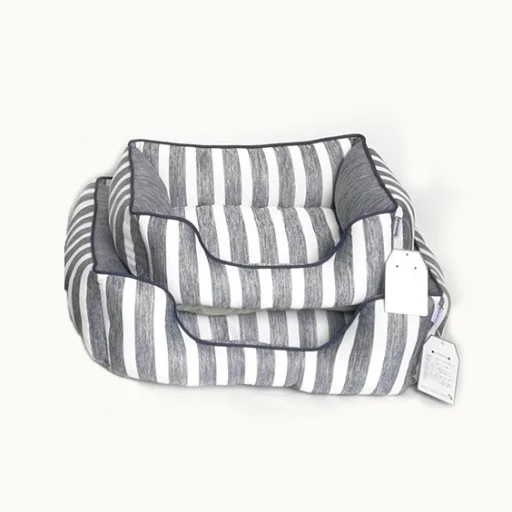 Kutyafekhely, kutyaágy, macska fekhely, macskaágy szürke színben S méret (PET-BED-STRIPED-GREY-S) - 1