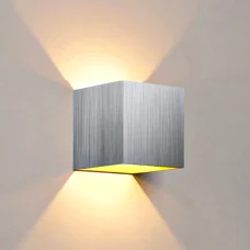 Kültéri fali LED lámpa 12W szürke színű IP65 vízálló 3000K meleg fényű (1003-2-BRUSHED-SILVER-3000K)