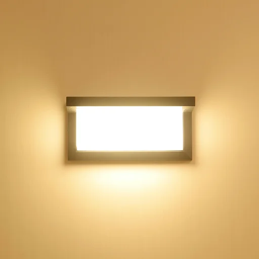 Kültéri fali LED lámpa 18W fekete IP65 vízálló 3000K meleg fényű (601-1-BLACK-3000K) - 2
