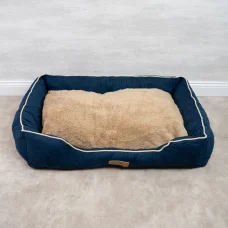 Kutyafekhely, kutyaágy sötétkék M méret (Suededoghouse-navy-m)