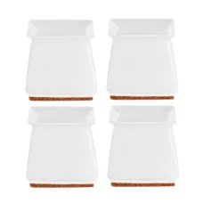 Székláb védő 4db fehér filc talppal nagy méretben szögletes (chair-leg-cover-felt-square-white-large)