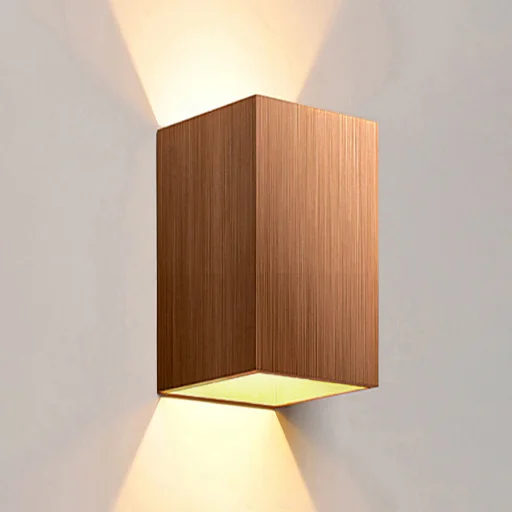 Kültéri fali LED lámpa 12W szálcsiszolt barna színű IP65 vízálló 3000K meleg fényű (1003-6-BRUSHED-BROWN-3000K) - 1