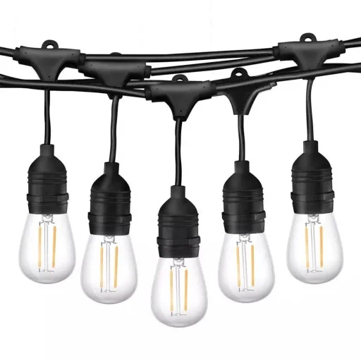 Kültéri E27 LED izzósor 14.4m hosszúság, IP65 vízállóság, 2700K meleg fény (IL-SL-52) - 1