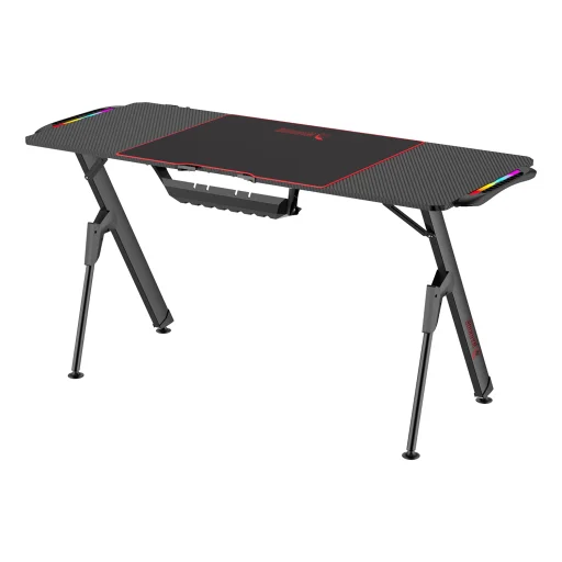 WARRIOR gamer asztal alumínium fekete színben 140*60*75CM RGB világítással (Blade V2-1460) - 5