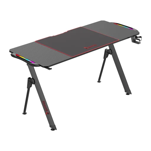 WARRIOR gamer asztal alumínium fekete színben 140*60*75CM RGB világítással (Blade V2-1460) - 6