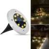 Kültéri napelemes LED lámpa, kerti világítás IP65 vízálló 3500K meleg fényű 4db-os kiszerelés (ZY-1028-8LED-WARM) thumbnail