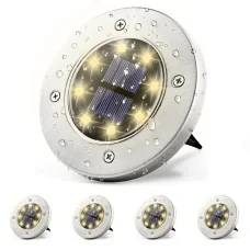 Kültéri napelemes LED lámpa, kerti világítás IP65 vízálló 3500K meleg fényű 4db-os kiszerelés (ZY-1028-8LED-WARM)