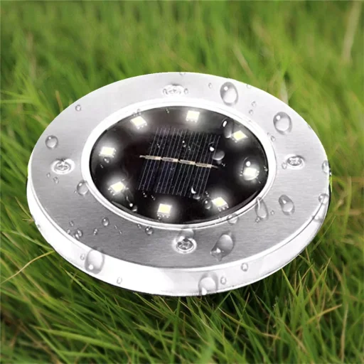 Kültéri napelemes LED lámpa, kerti világítás IP65 vízálló 3500K meleg fényű 4db-os kiszerelés (ZY-1028-8LED-WARM) - 2