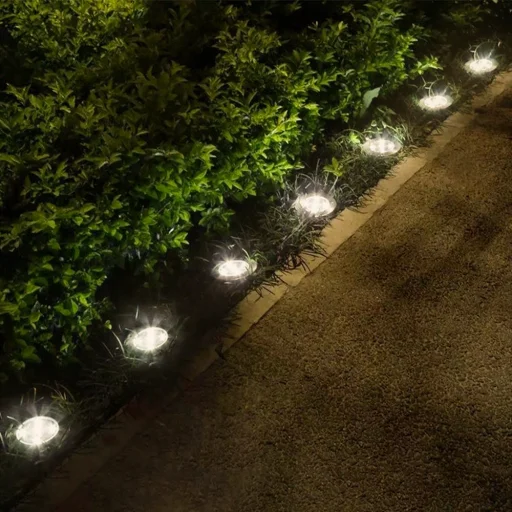 Kültéri napelemes LED lámpa, kerti világítás IP65 vízálló 3500K meleg fényű 4db-os kiszerelés (ZY-1028-8LED-WARM) - 3