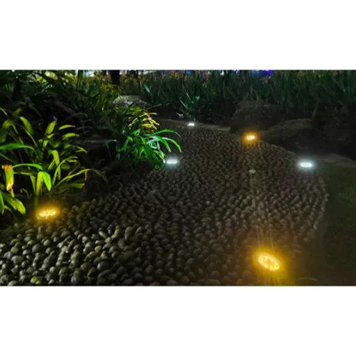 Kültéri napelemes LED lámpa, kerti világítás IP65 vízálló 3500K meleg fényű 4db-os kiszerelés (ZY-1028-8LED-WARM) - 10