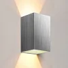 Kültéri fali LED lámpa 12W szálcsiszolt szürke színű IP65 vízálló 3000K meleg fényű (1003-6-BRUSHED-SILVER-3000K) thumbnail
