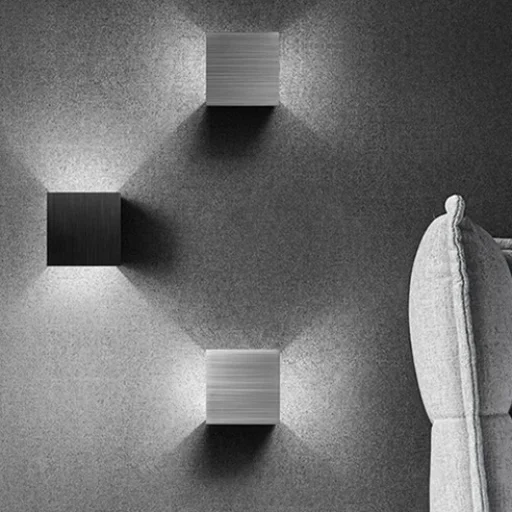 Kültéri fali LED lámpa 12W szürke színű IP65 vízálló 6000K hideg fényű (1003-2-BRUSHED-SILVER-6000K) - 2