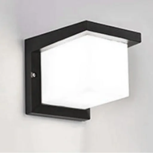 Kültéri fali LED lámpa 12W fekete IP65 vízálló 6000K hideg fényű (608-1-BLACK-6000K) - 2
