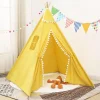 Teepee indián sátor, gyereksátor sárga (kids-teepee-160-yellow) thumbnail