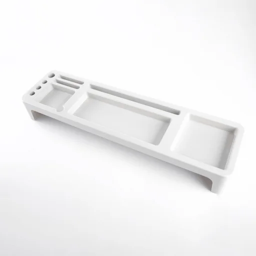 Asztali rendező állvány, monitortartó, monitor állvány, tároló fehér (KY-1013-white) - 3