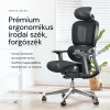 Prémium ergonomikus irodai szék, forgószék, fekete (T03) hálós thumbnail