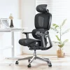 Prémium ergonomikus irodai szék, forgószék, fekete (T03) hálós thumbnail