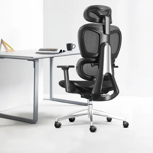 Prémium ergonomikus irodai szék, forgószék, fekete (T03) hálós - 12