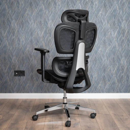 Prémium ergonomikus irodai szék, forgószék, fekete (T03) hálós - 9