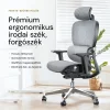 Prémium ergonomikus irodai szék, forgószék, fekete-szürke (T03) hálós thumbnail