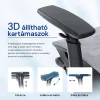 Prémium ergonomikus irodai szék, forgószék, fekete-szürke (T03) hálós thumbnail
