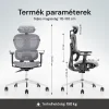 Prémium ergonomikus irodai szék, forgószék, fekete-szürke (T03) hálós thumbnail