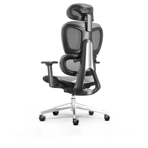 Prémium ergonomikus irodai szék, forgószék, fekete-szürke (T03) hálós - 7