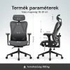 Ergonomikus irodai szék, forgószék, fekete (T15) hálós thumbnail