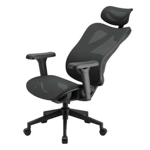 Ergonomikus irodai szék, forgószék, fekete (T15) hálós - 16