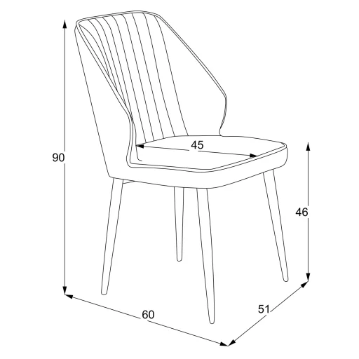 Design étkezőszék GEMINI szürke 2db - 4