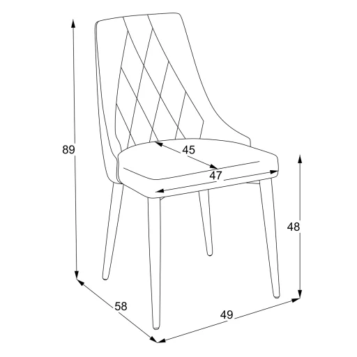 Design étkezőszék LYRA sötétszürke 4db - 3