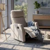 Fekvőfotel, relax fotelágy dönthető háttámlával, lábtartóval bézs zsenília szövet (JN-R8120A51-BEIGE) thumbnail