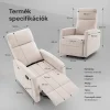 Fekvőfotel, relax fotelágy dönthető háttámlával, lábtartóval bézs zsenília szövet (JN-R8120A51-BEIGE) thumbnail