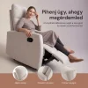 Fekvőfotel, relax fotelágy dönthető háttámlával, lábtartóval bézs zsenília szövet (JN-R8120A51-BEIGE) thumbnail