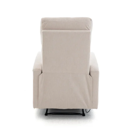Fekvőfotel, relax fotelágy dönthető háttámlával, lábtartóval bézs zsenília szövet (JN-R8120A51-BEIGE) - 13