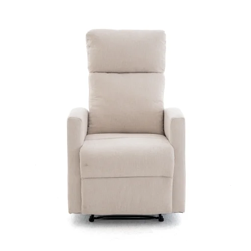 Fekvőfotel, relax fotelágy dönthető háttámlával, lábtartóval bézs zsenília szövet (JN-R8120A51-BEIGE) - 10