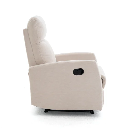 Fekvőfotel, relax fotelágy dönthető háttámlával, lábtartóval bézs zsenília szövet (JN-R8120A51-BEIGE) - 11