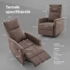 Fekvőfotel, relax fotelágy dönthető háttámlával, lábtartóval barna zsenília szövet (JN-R8120A51) DARK BROWN) thumbnail
