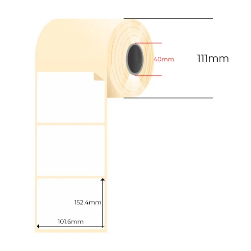 1200db 101.6x152.4mm direkt termál tekercses etikett címke (400 címke/tekercs, 3 tekercs) - 2