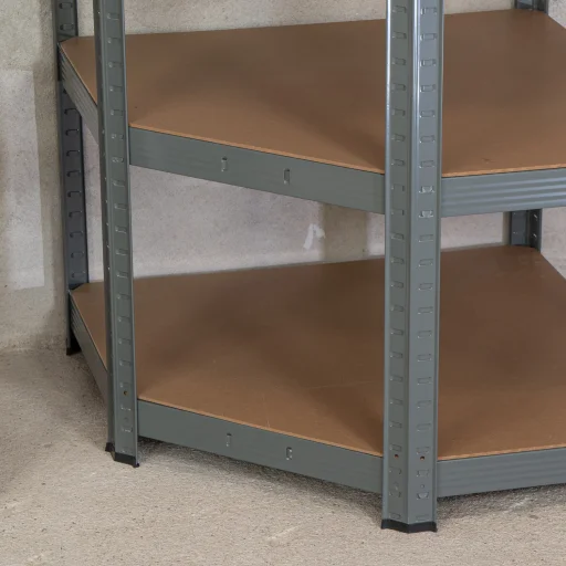 Sarok salgó polc, 5 szintes 180x70x40-40cm, szürke - 4