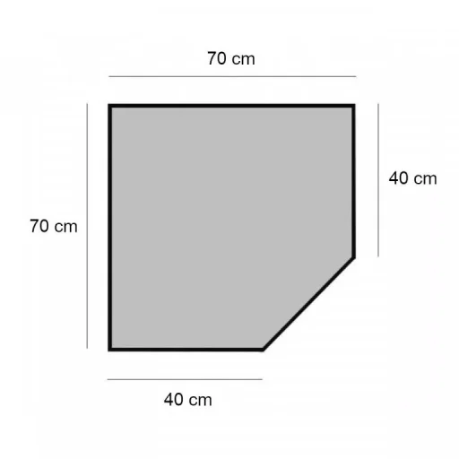 Sarok salgó polc, 5 szintes 180x70x40-40cm, fehér - 2