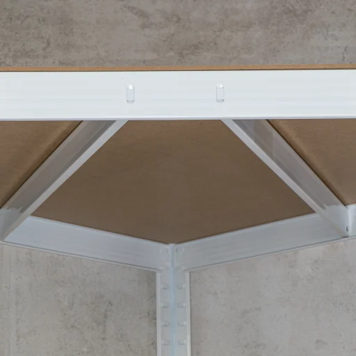 Sarok salgó polc, 5 szintes 180x70x40-40cm, fehér - 7