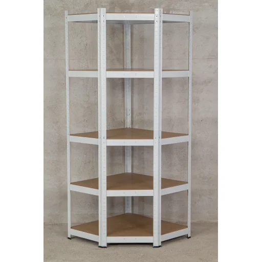 Sarok salgó polc, 5 szintes 180x70x40-40cm, fehér - 10