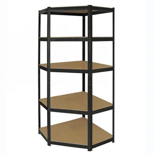 Sarok salgó polc, 5 szintes 180x70x40-40cm, fekete - 3